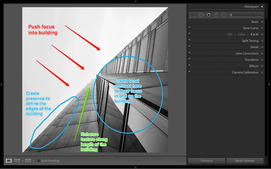 black and white images in lightroom