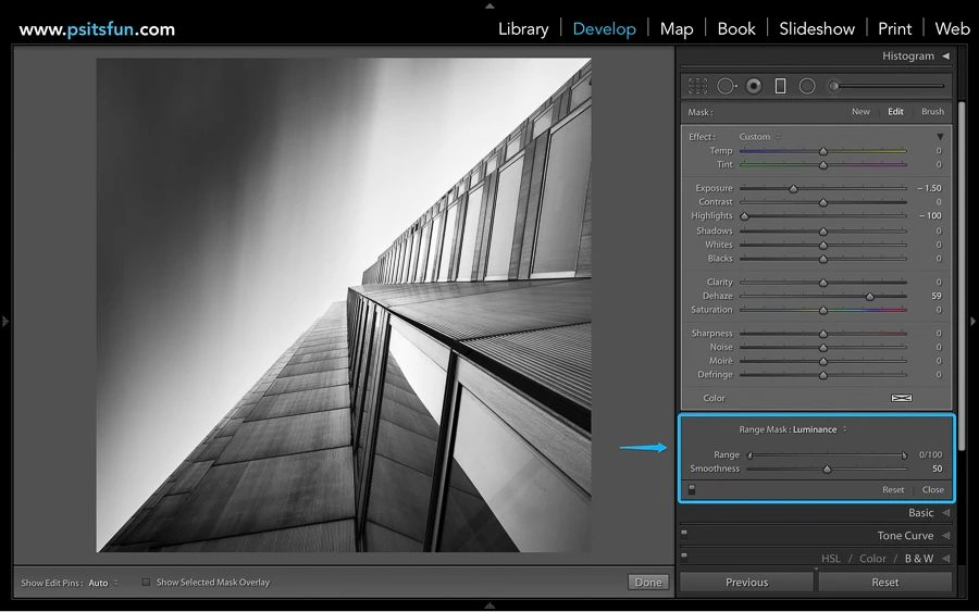 black and white images in lightroom