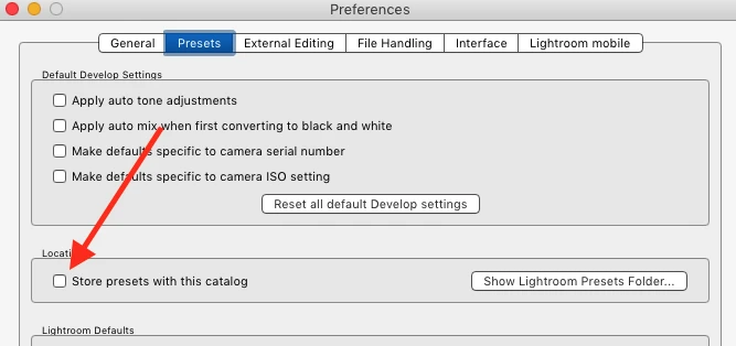 Lightroom presets
