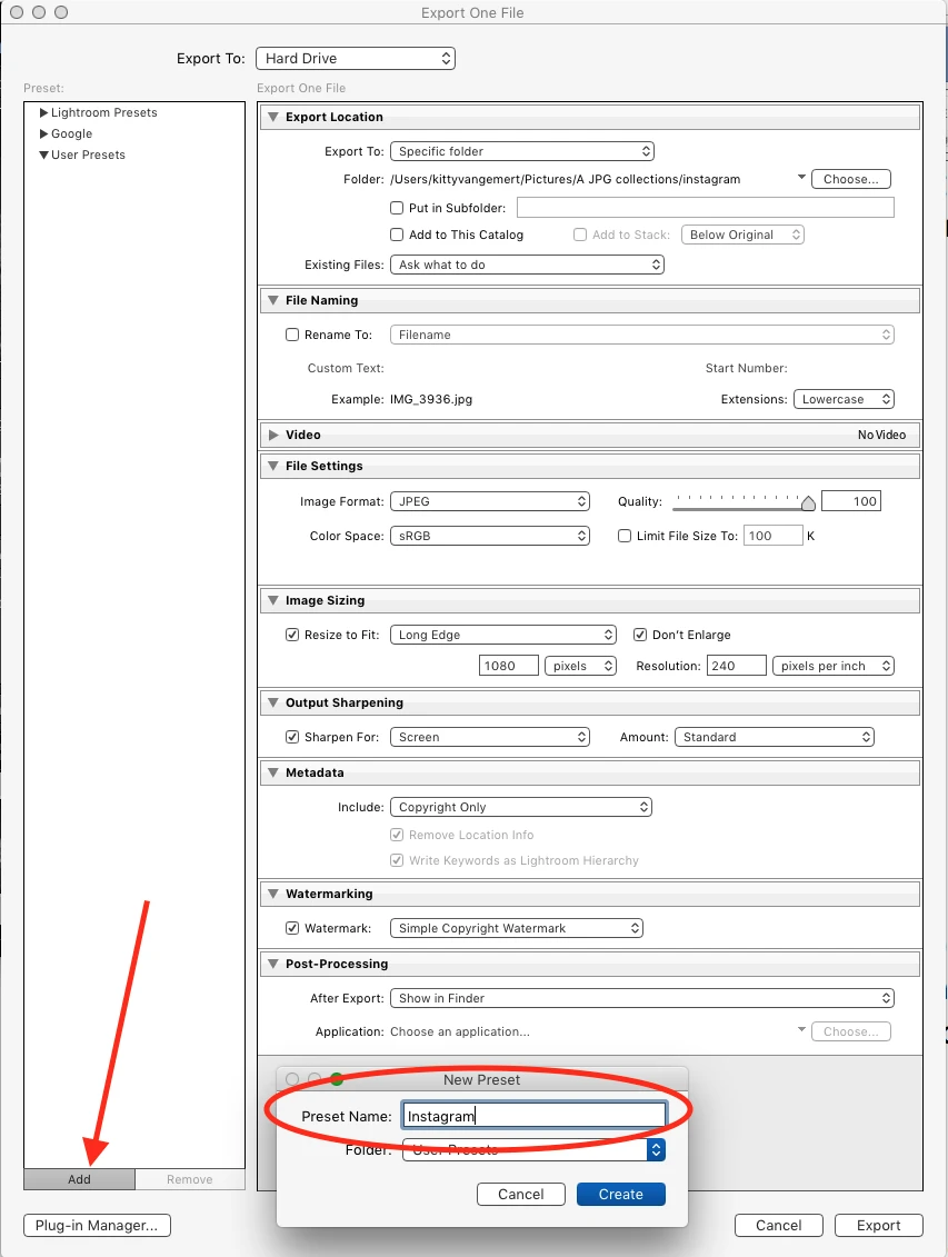 export Lightroom presets