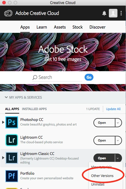 update Lightroom