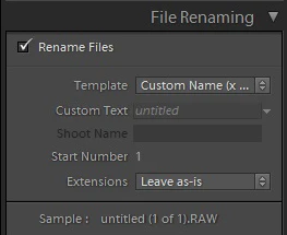 filename templates in Lightroom
