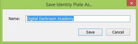 Saving Identity Plate in Lightroom