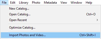 import video in lightroom