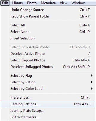 The Catalog Settings dialog will help you find your Catalog
