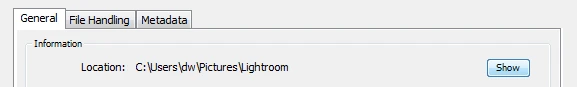 The location of your catalog file