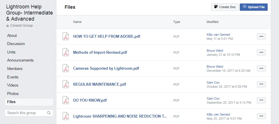 Lightoom related Facebook groups